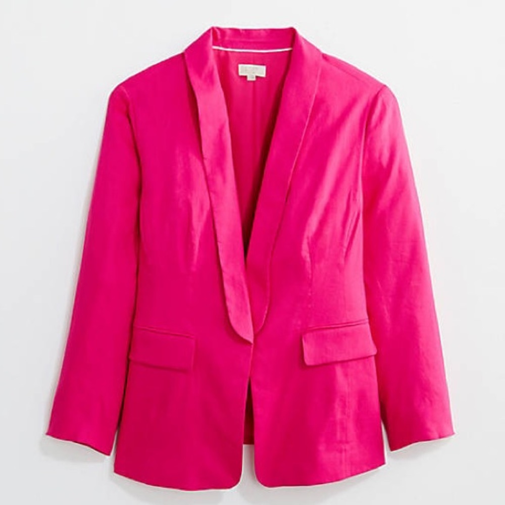 Loft Hot Pink Shawl Collar Blazer